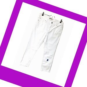 Levi's White Denim Ankle Jeans Women's 10 Mid Rise Skinny 32 x 25.75